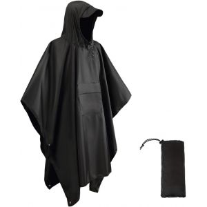 Subzonal-Poncho De Pluie Imperm&eacute;able Multifonctionnel 3 En 1, L&eacute;ger 210t Oxford R&eacute;utilisable Cape De Pluie Avec Capuche, Poncho Pluie Avec Poche Poitrine Pour Voyage, Randonn&eacute;e, Camping, P&ecirc;che - Neuf