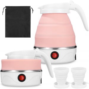 Xydor Bouilloire Pliable,0.6L Silicone Pliable Mini Bouilloire De Camping Avec 2 Gobelets Pliables,Voyage Bouilloire Portable Petite Pour Voyage L'Extérieur - Neuf