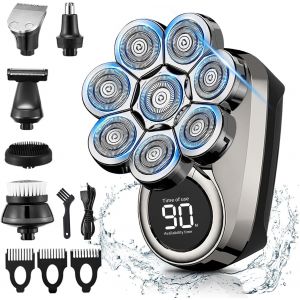 Rasoir Électrique 6 En 1 8d Pour Homme, Étanchéité Ipx7, Avec Écran Led Et Système De Nettoyage - Neuf