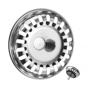 Filtre et bouchon d'&eacute;vier en acier inoxydable, diam&egrave;tre 7,9 cm, lot de 1 - Neuf