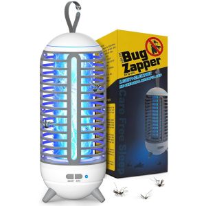 Lampe Anti Moustique Extérieur, 2 En 1 Tue Mouche Électrique Rechargeable Usb, Ipx5 Étanche, Anti Moustique Sans Fil Pour L`Intérieur, L`Extérieur, Le Balcon Et Le Camping - Neuf
