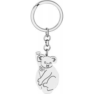 KAL-Porte-Clés Ours Koala D'Australie Acier Inoxydable Koala Cadeaux Pour Femmes Filles Sac À Main Clé De Voiture Charms - Neuf