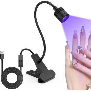 Senior-Lampe Uv Professionnelle &Agrave; Col De Cygne 5w, S&eacute;chage Gel/Semi-Permanent, Design M&eacute;tal R&eacute;glable 360&deg;, Alimentation Usb Pour Nail Art & Extensions[L16] - Neuf