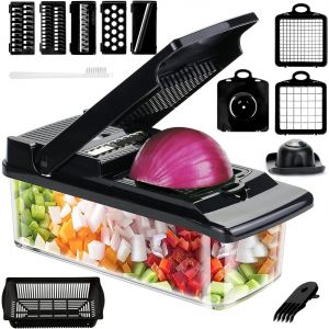 Sjzg-Coupe Legumes Multifonctions, 15 En 1 Mandoline De Cuisine, Coupe L&eacute;gumes Manuel Avec S&eacute;parateur D'?uf, Decoupe Legumes Accessoire Cuisine Pour Oignonstomates Carotte Concombre - Neuf