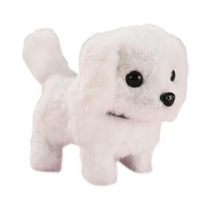 Peluche Interactive Pour Chien, Jouet &Eacute;lectronique Pour Chiot Qui Marche, Aboie Et Remue La Queue, Blanc - Neuf