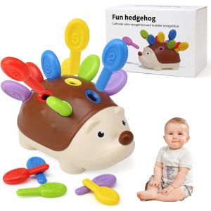 ERYI-Jouet Montessori 18 Mois, Hérisson Jouet De Tri, Jouet Sensoriel Motricité Fine Bebe Jeux Éducatif Pour Apprendre À Compter Et Les Couleurs, Cadeau Pour Enfants Bebe Fille Garcon 2 3 Ans - Neuf