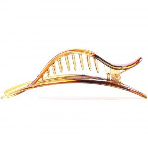 Lot De 2 Pinces À Cheveux Incurvées Pour Femmes, Antidérapantes, Solides, Confortables, Accessoires De Beauté Pour Filles Et Dames, Pinces À Dents Tendance, Noir Et Marron Moyen - Neuf