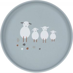 Kal-Assiette Enfant Sans Mélamine, Sans Bpa, Pour Lave-Vaisselle Et Micro-Ondes/Plate Tiny Farmer Sheep - Neuf