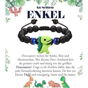 Kal-Cadeau Pour Garçon, Bracelet Dinosaure Pour Fils, Neveu, Frère, Filleul, Petit-Fils Pour Anniversaire, Noël, Remise De Diplôme - Neuf