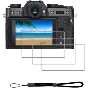 [3Pcs Protection d'Ecran pour Fujifilm X-T30 II X-T30II Fuji X-T30 Mark II+[1Pcs] Dragonne,Verre Trempé,Dureté 9H,Anti-rayure,Sans Bulle,Anti-empreinte,Installation Facile - Neuf