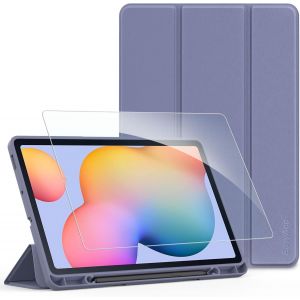 Tianyi-&Eacute;tui Pour Samsung Galaxy Tab S6 Lite 10,4 Pouces 2024/2022/2020 Avec Verre Tremp&eacute; - Ultra Mince Vec Couvercle L&eacute;ger &Eacute;tui En Cuir Pu Pour Tablettes (Violet) - Neuf