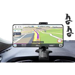 Lot de 2 supports de t&eacute;l&eacute;phone de voiture rotatifs &agrave; 360&deg; avec fixation pour tableau de bord. - Neuf