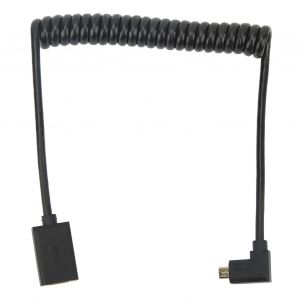 Cable de connexion universel Micro HD vers HD 8K 60 Hz, connecteur femelle a ressort fin, OD4.0, pour appareil photo, tablette, televiseur, 1,2 m, coude a 90 degres vers la gauche - Neuf