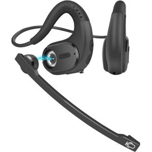 Casque Bluetooth Avec Microphone Détachable Pour Téléphones Pc Ordinateur, Écouteur Léger Et Confortable À Oreille Ouverte Avec Micro Anti-Bruit Dsp Pour Bureau Réunion Maison - 12 H - Neuf