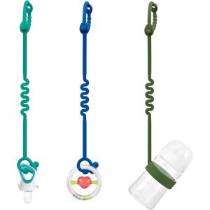 Attache Tetine Silicone ¿ Lot De 3 Sangles De Jouets Pour Bébé,Convient Attaches Pour Poussette,Chaise Haute,Accessoires Poussette,Attache Tetine Sans Bpa.[H154] - Neuf