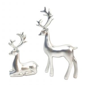 multicolore 2pcs R&eacute;sine de Rennes Sculpture Statue de Cerf Renne Ornement Pour Bureau &agrave; Domicile de Bureau D&eacute;cor - Neuf