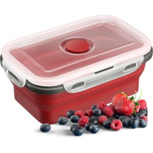 R&eacute;cipient Alimentaire Pliable Bo&icirc;te &Agrave; Lunch Pratique Id&eacute;ale Pour Le Travail Ou Pour La Conservation De La Charcuterie Et Du Fromage, Lavable Au Lave-Vaisselle, Carr&eacute;e, Sans Bpa 600 Ml - Neuf