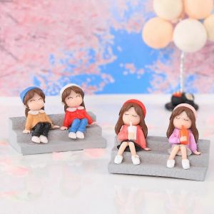 Figurine Miniature De Filles Sur Le Pas Art Crafts Party D&eacute;coration Fournitures - Neuf