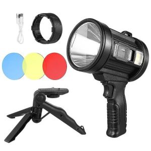 Lampe De Poche Rechargeable &Agrave; Led De 34 700 Lumens &iquest; Lampe De Poche D'ext&eacute;rieur Polyvalente Avec &Eacute;clairage Lat&eacute;ral Et Tr&eacute;pied - Neuf