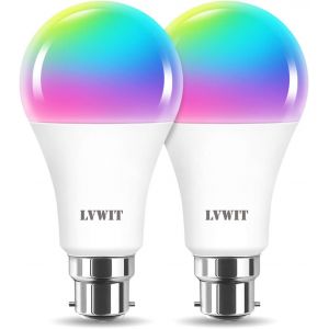 B22 Ampoule Connectée Alexa, 12w Smart A70 Ampoule Led Avec Wifi 1521lm, Compatible Avec Alexa Et Google Assistant,Remplace 100w Ampoule Incandescent, Lot De 2 - Neuf
