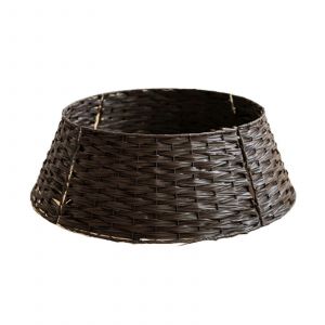 Jupe de sapin de No&euml;l r&eacute;tro ronde en forme de panier, d&eacute;coration de pied de sapin de No&euml;l - Neuf