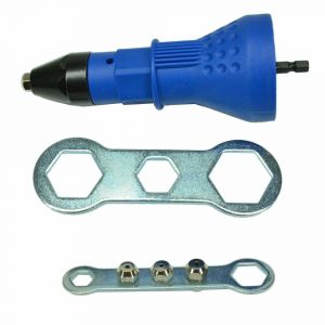 Kit d'outil avec adaptateur et foret pour pistolet &agrave; riveter &eacute;lectrique (bleu) - 1 pi&egrave;ce - Neuf