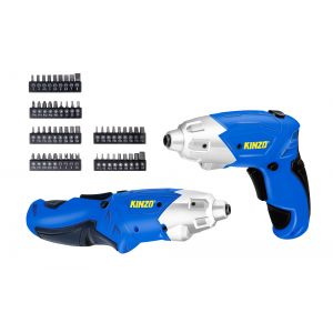 Kinzo Visseuse sans Fil Tournevis &Eacute;lectrique Batterie avec 54 Embouts de Vissage y Compris les Embouts &agrave; Fente, Torx, Phillips, Pozidriv et Hexagonaux - Neuf