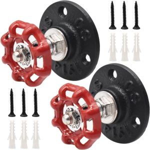 KALANKA-Lot de 2 crochets muraux vintage industriels en m&eacute;tal - Petit crochet rond pour manteau mural - Chapeau - Tube en fer - Crochet porte-manteau pour d&eacute;coration int&eacute;rieure antique - Neuf