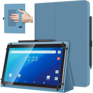 Étui Universel Pour Tablette Androiod De 10,1 Pouces Avec Boucle Pour Stylet,Coque Léger Et Pliable Avec Main Pour Toutes Les Tablettes À Écran Tactile De 9 À 11 Pouces,Bleu Denim - Neuf