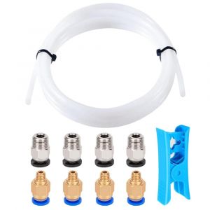 4 Mètres 3D Imprimante PTFE Téflon Tube avec Coupeur,4 Pièces PC4-M6 Pneumatique Connecteur et 4 Pièces PC4-M10 Pneumatique Connecteur - Neuf