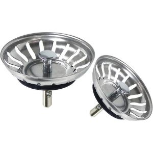 2 pcs Évier de Cuisine Bonde, bonde pour Évier Bouchon de Filtre en Acier Inoxydable Égouttoir d'Évier pour Votre Cuisine, salle de Bains-Diamètre 80mm - Neuf