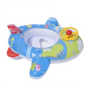 Bouee De Piscine Pour Bebe Avec Siege De Securite, Volant, Anneau De Natation Gonflable En Forme D'avion De Dessin Anime Pour Enfants, Aide A L'entrainement A La Natation, Petit Dinosaure - Neuf
