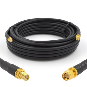 SMA mâle à SMA femelle 50cm Cable coaxial 50ohm 5D-FB Ø7.5mm Câble d'extension exterieur à faible perte rallonge etanche pour Routeur WIFI Radio Antenne LTE GSM Amplificateur 4G 5G 6G LTE Hotspot - Neuf