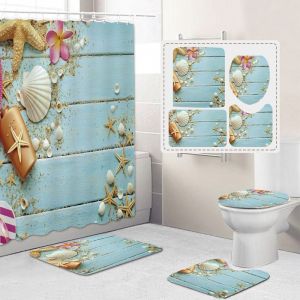 Les Rideaux de douche avec de Doux antidérapant Tapis de Bain Toilettes d'un Couvercle pour la salle de Bains Imperméable à l'eau de la Baignoire Rideau de Jeux pour la Maison de Style M - Neuf