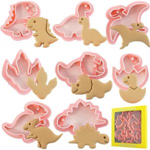 Lot De 8 Emporte-Pi&egrave;ces En Forme De Dinosaures Pour Biscuits, P&acirc;tisserie, Bricolage, Gaufrage Pour Enfants, F&ecirc;te Dinosaure - Neuf