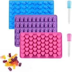 Subzonal-Moules &Agrave; Bonbons Silicone R&eacute;utilisables - 3pcs, Incluant 2 Compte-Gouttes Pour Chocolat Et Gummies - Neuf