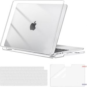 Coque Compatible avec MacBook Air M4 M3 M2 13 Pouce A3240 A3113 A2681 2022 2023 2024 2025,&Eacute;tui Rigide Housse de Protection pour MacBook Air 13,6 &Clavier&Protecteur D'&eacute;cran,Cristal Clair - Neuf