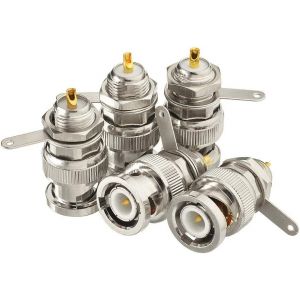 Connecteur BNC Mâle Droit Panneau à Souder 50¿ 75¿ Impédance Verrouillage Bayonnette Connexion Rapide pour Antennes Diffusion Télécom et Applications Industrielles - Neuf