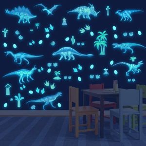 ERYI-Stickers Muraux Enfant Dinosaures Lumineux Autocollant Muraux Lumineux Dinosaure Amovible Autocollant Pour Enfant Garçons Fille Bébé Chambres Plafond Décoration - Neuf