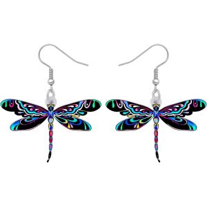 Kal-Boucles D'oreilles Libellule En Acrylique Insectes Pendants Bijoux D'été Libellule Cadeaux Pour Femmes Filles Charms - Neuf