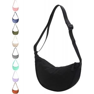 RFCBC-Sac à Croissants en Nylon Sac à Croissant pour Femmes Nylon Petit Sac Demi-lune en Velours Côtelé Sac Banane en Velours Côtelé - Neuf