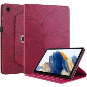Coque Pour Galaxy Tab A8 10.5 2021 &Eacute;tui Support Rotatif &Agrave; 360 Degr&eacute;s Pu Cuir Housse De Protection Samsung Tab A8 Portefeuille Tablet &Eacute;tui Samsung Galaxy Tab A8 Sm-X200/X205/X207 Rouge - Neuf