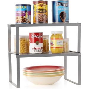 Tianyi-Lot De 2 &Eacute;tag&egrave;res De Rangement En M&eacute;tal Pour Placard De Cuisine, Etag&egrave;re Vaisselle, Organisation Placard Cuisine,Comptoirs, Garde-Manger, Aliments Et Ustensiles - Neuf