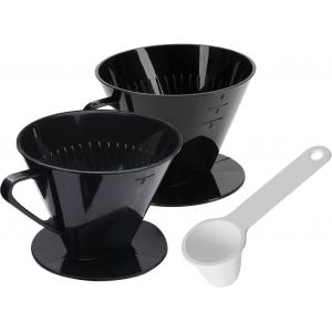 Cmws-Set &Agrave; Caf&eacute; De 3 Pi&egrave;ces, 2 Portes-Filtres &Agrave; Caf&eacute; De Taille 2 Et Taille 4 + Cuill&egrave;re Doseuse &Agrave; Caf&eacute;, Plastique, Noir/Blanc, 244422e7 - Neuf