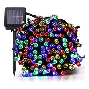 Guirlande Lumineuse Solaire De 22 M Avec 200 Led Et 8 Modes D'&eacute;clairage Pour La D&eacute;coration De F&ecirc;tes En Ext&eacute;rieur Dans Le Jardin. - Neuf