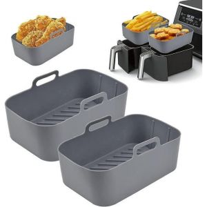Marmite En Silicone Pour Double Cuisson &Agrave; L'air Chaud, 2 Doublures Et Un Panier De Cuisson &Agrave; L'air Chaud, Accessoire Pour Friture &Agrave; L'air Chaud - Neuf