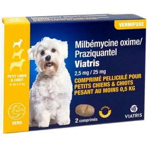 Milbemycine / Praziquantel Viatris Chiot - Petit Chien X2 - Neuf