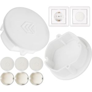 TIANYI-Cache-prise, 8 pièces, en blanc, protection de prise contre la poussière, les éclaboussures, pour prise SchuKo type F, couvercle pour bloc multiprise, prise multiple, enrouleur de câble, cuisi - Neuf