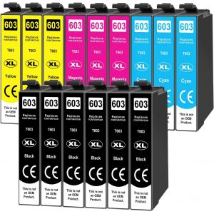 10x T0715 Cartouches d'encre compatibles avec Epson T0711 T0712 T0713 T0714 pour Stylus BX300F SX610FW SX600FW SX510W SX400 SX410 SX415 SX100 SX200 SX210 SX215 SX218 DX4400 DX7400 - Neuf