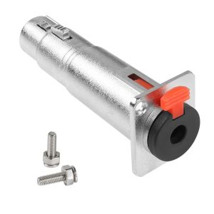 ASFASFq-6,35mm à XLR Panneau Montage Adaptateur Verrouillage TRS 6,35mm femelle à XLR femelle Montage Prise 1/8 Jack à XLR Jack Traversée Bulkhead Montage Connecteur, pour Microphone Guitare Mixer - Neuf